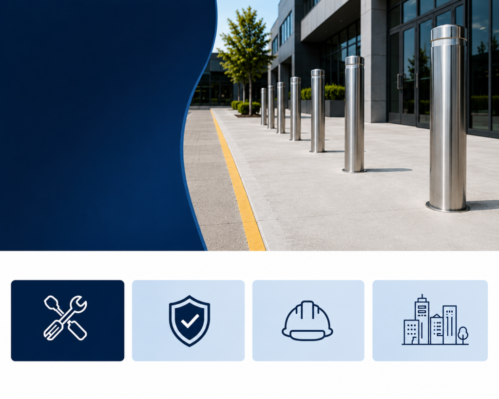Stainless Steel Bollards in Commercial Spaces