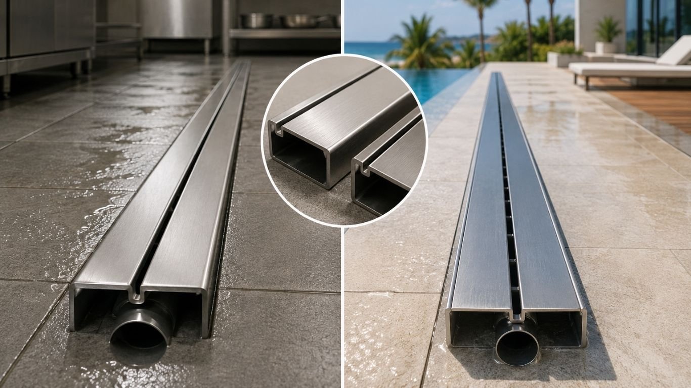 SS316 vs SS304 Slot Drains